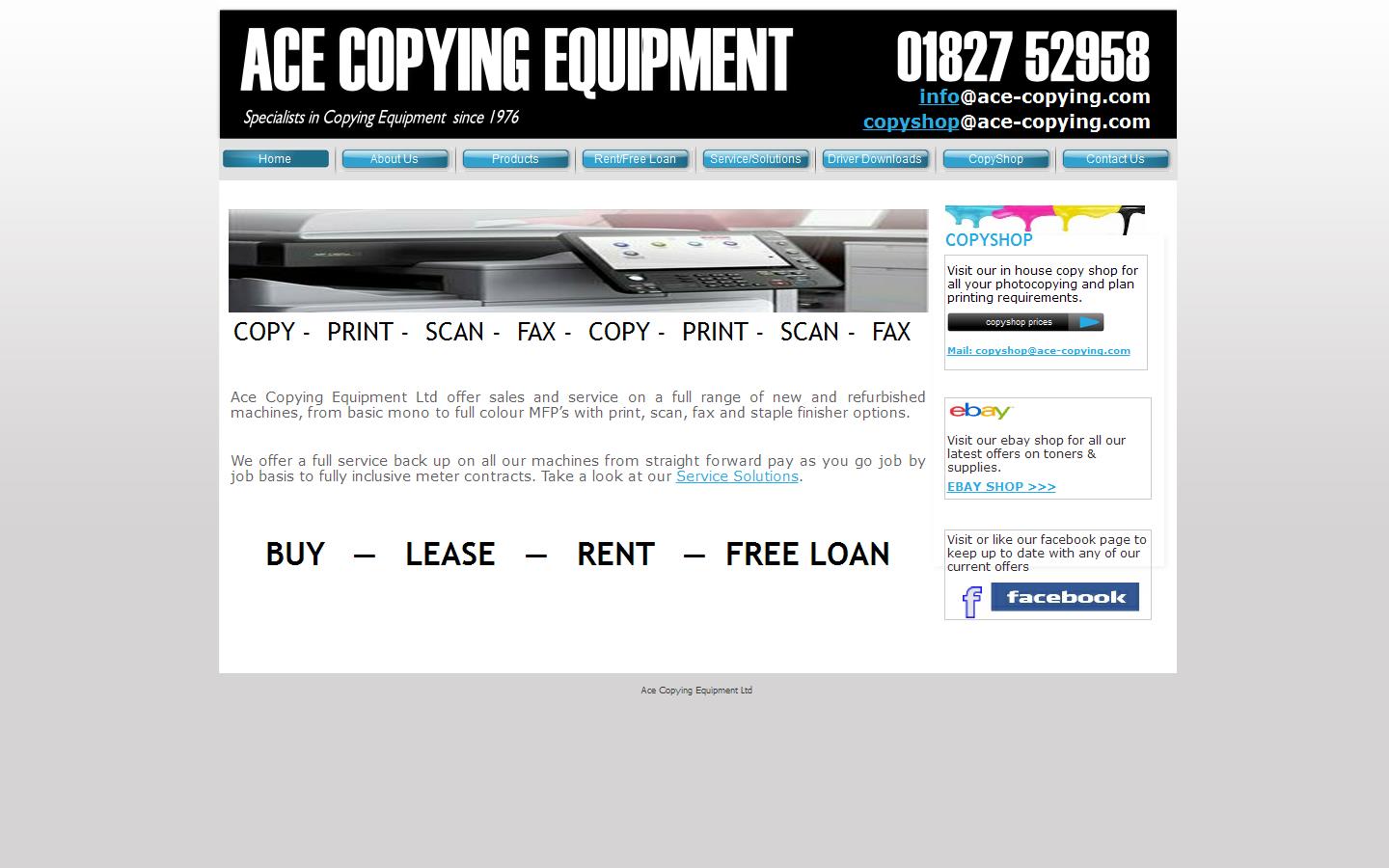 Ace Copying Equipment Ltd Website