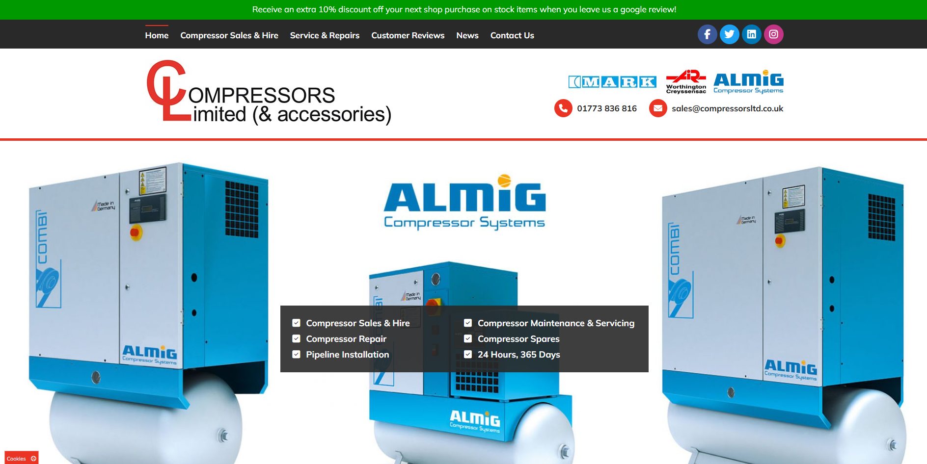 Compressors Ltd Website