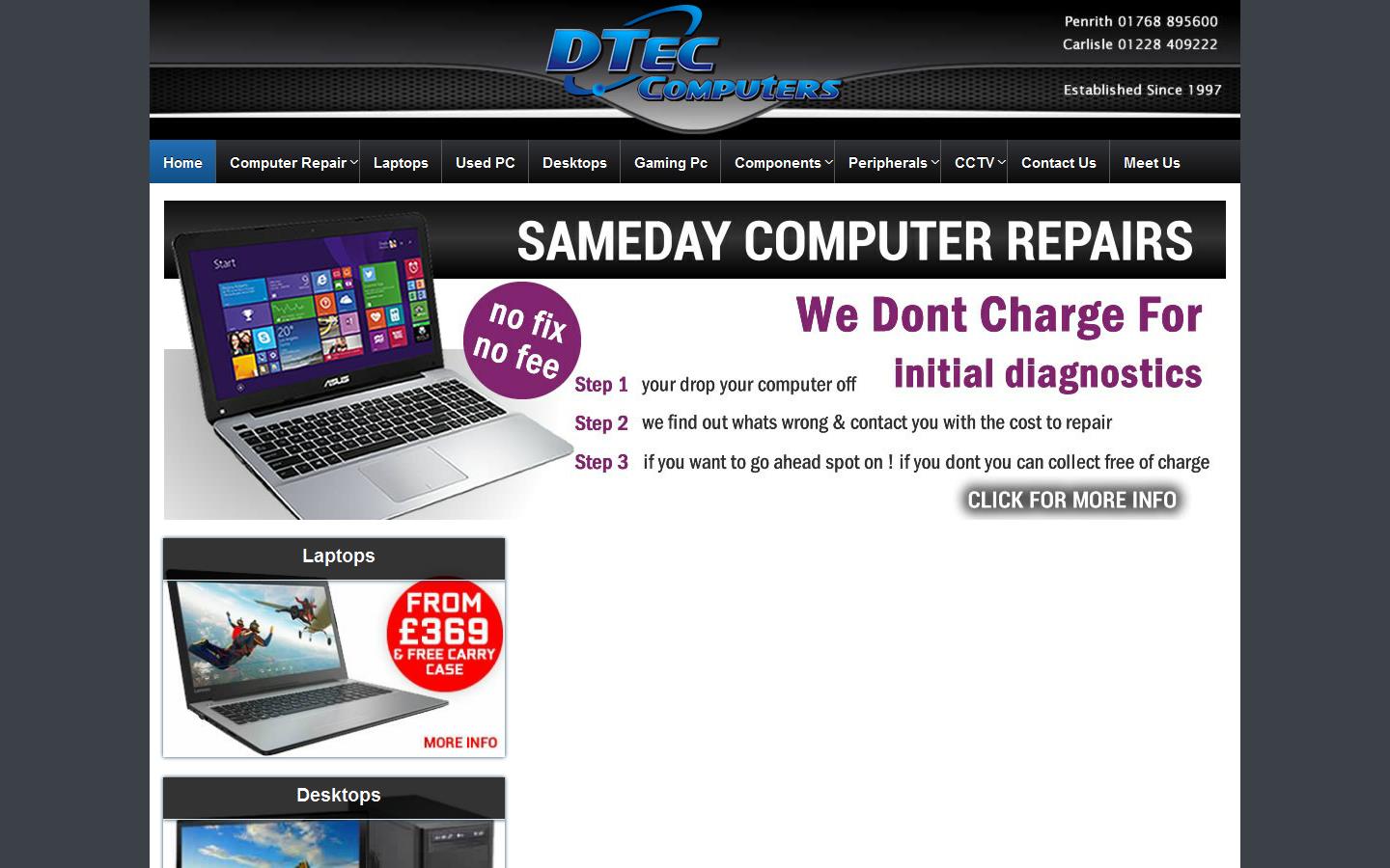 D Tec Computers Website