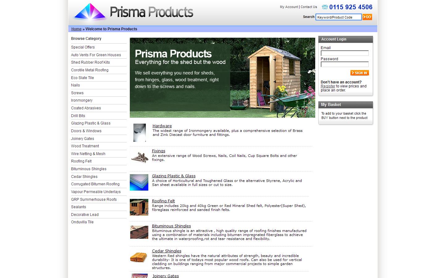 Prisma Products Website