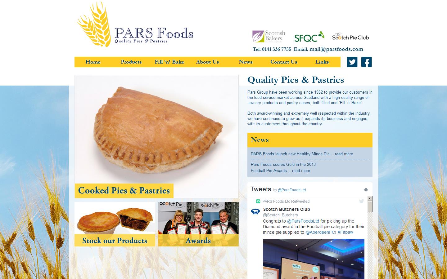 Pars Foods Website