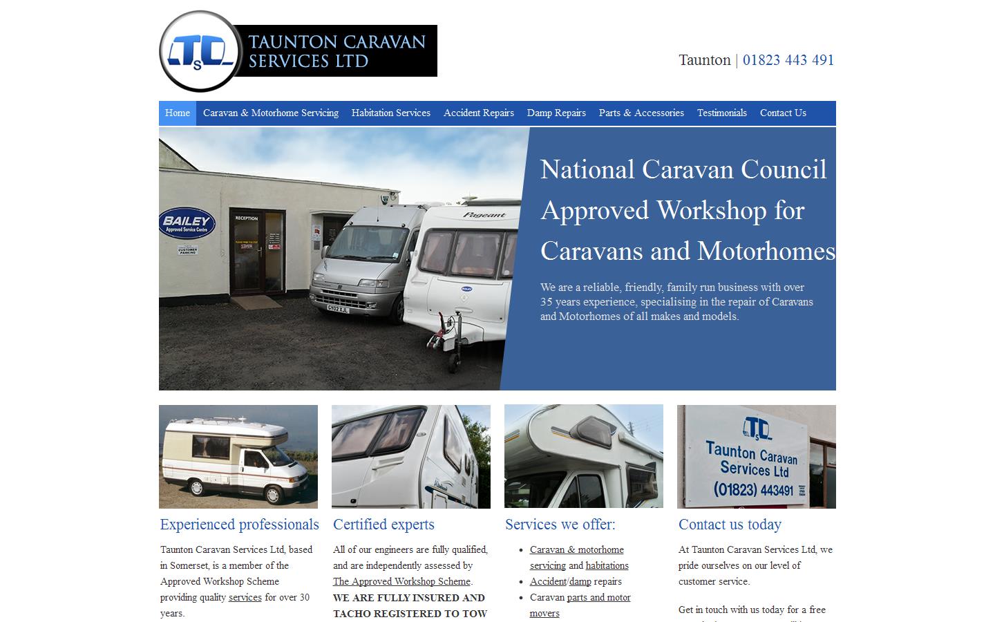 Taunton Caravan Services Ltd Website