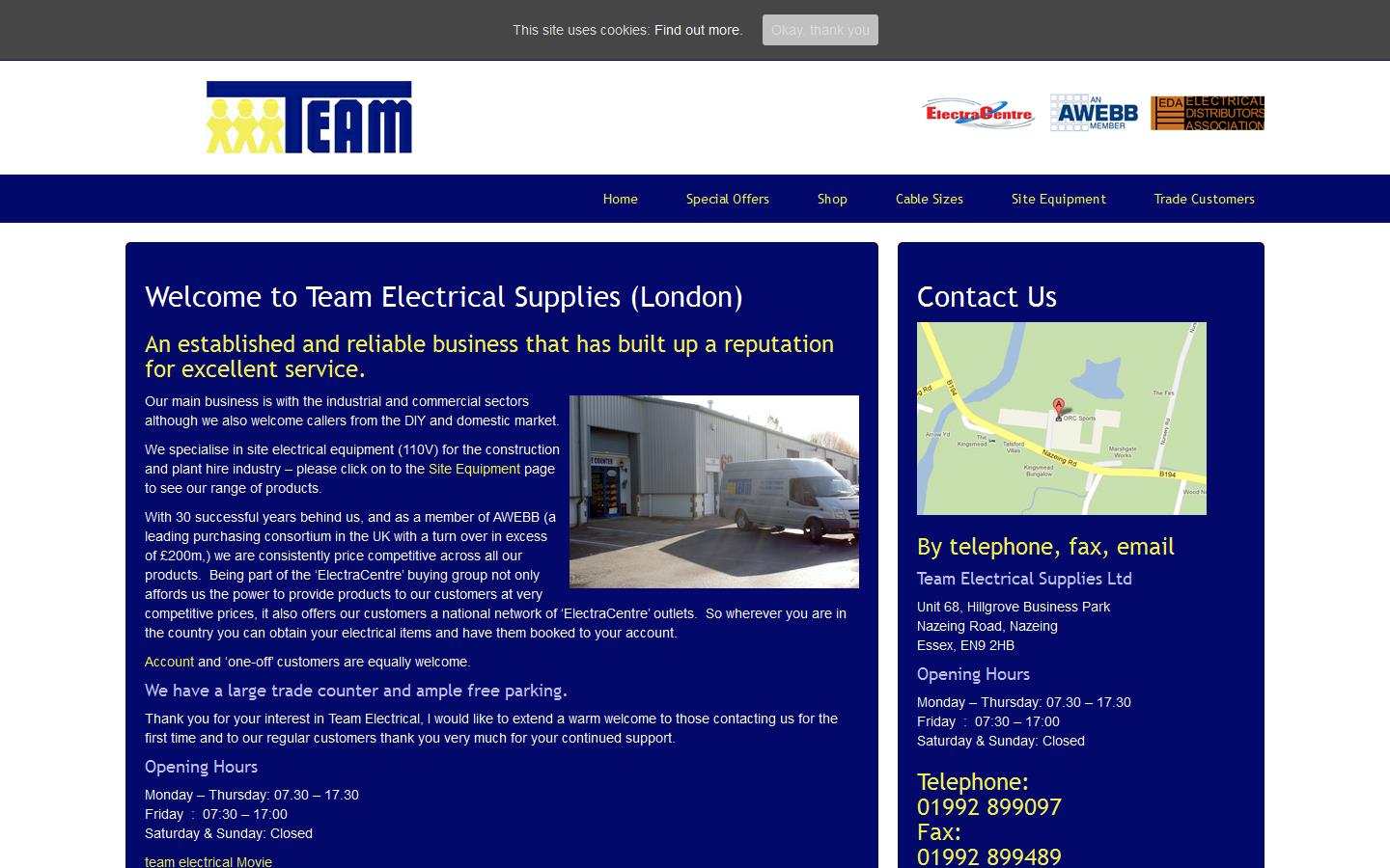 Team Electrical Supplies Website