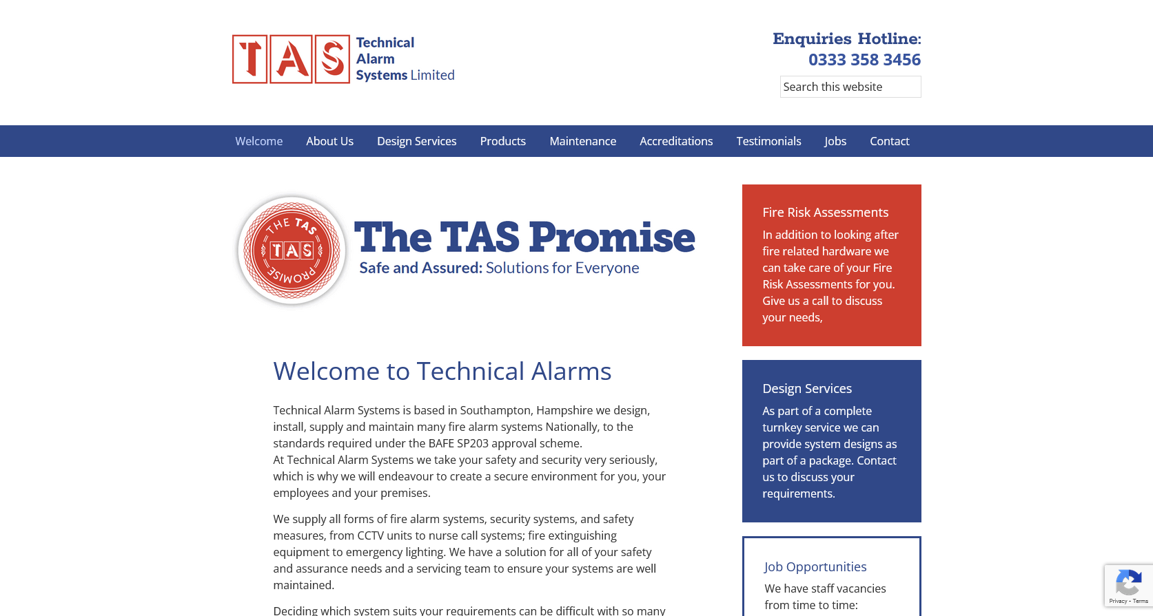 Technical Alarm Systems Ltd Website