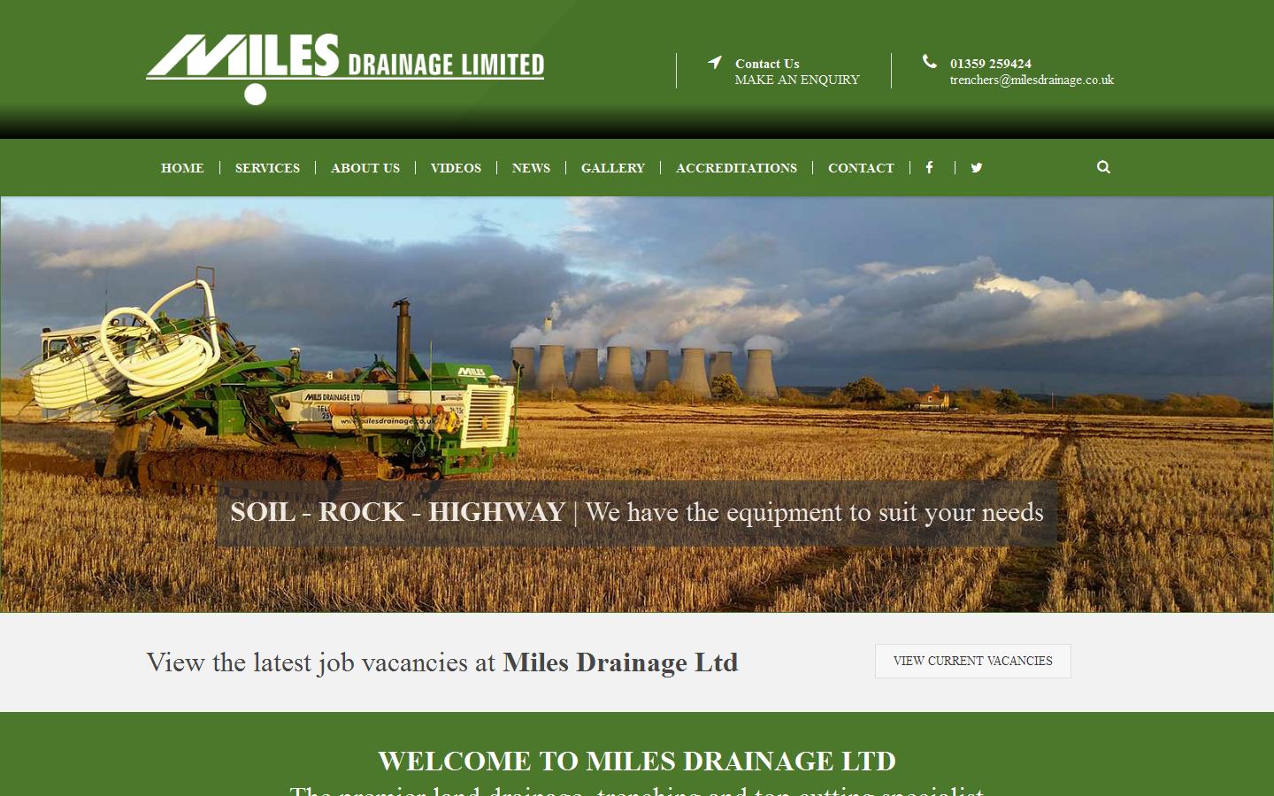 Miles Drainage Ltd Website