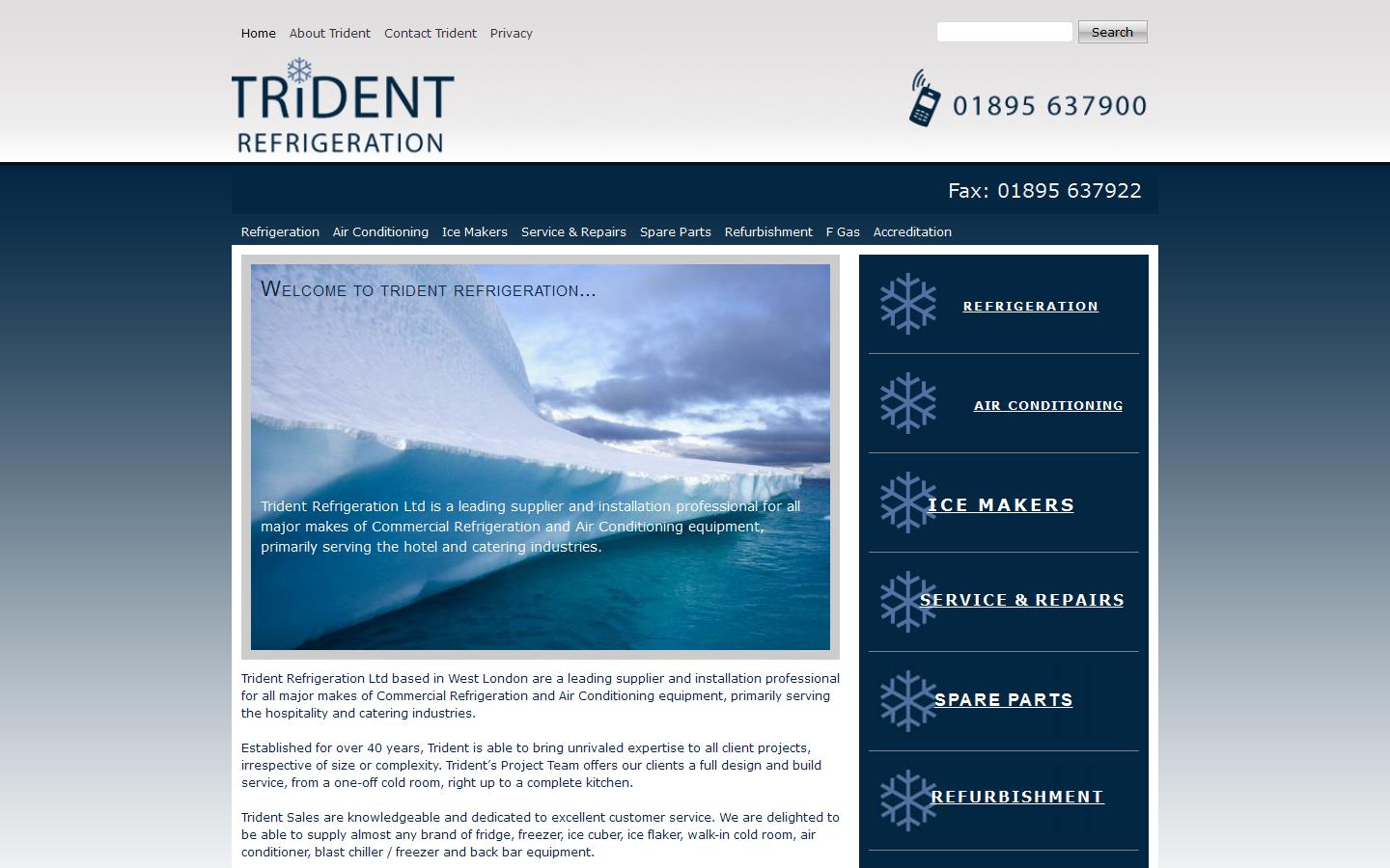 Trident Refrigeration Ltd Website