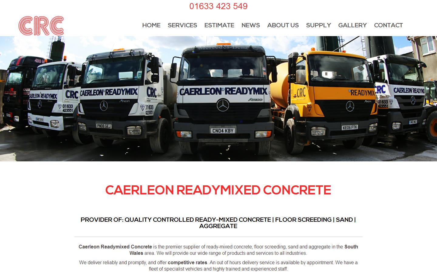 Caerleon Ready Mixed Concrete Website