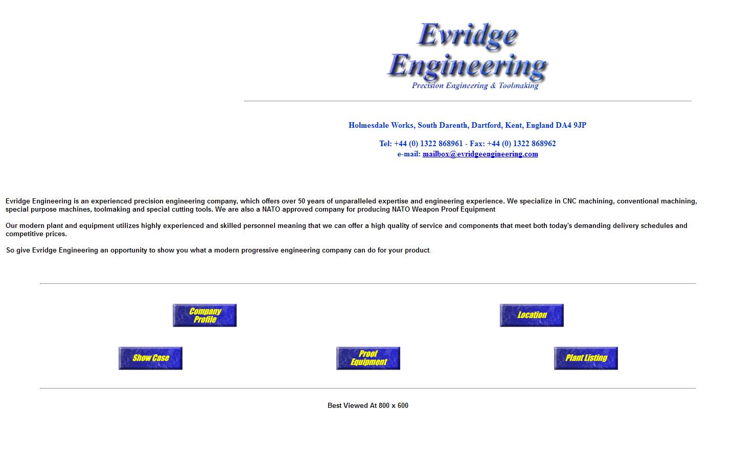 Evridge Engineering Website