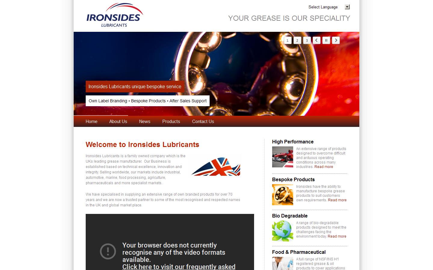 Ironsides Lubricants Website