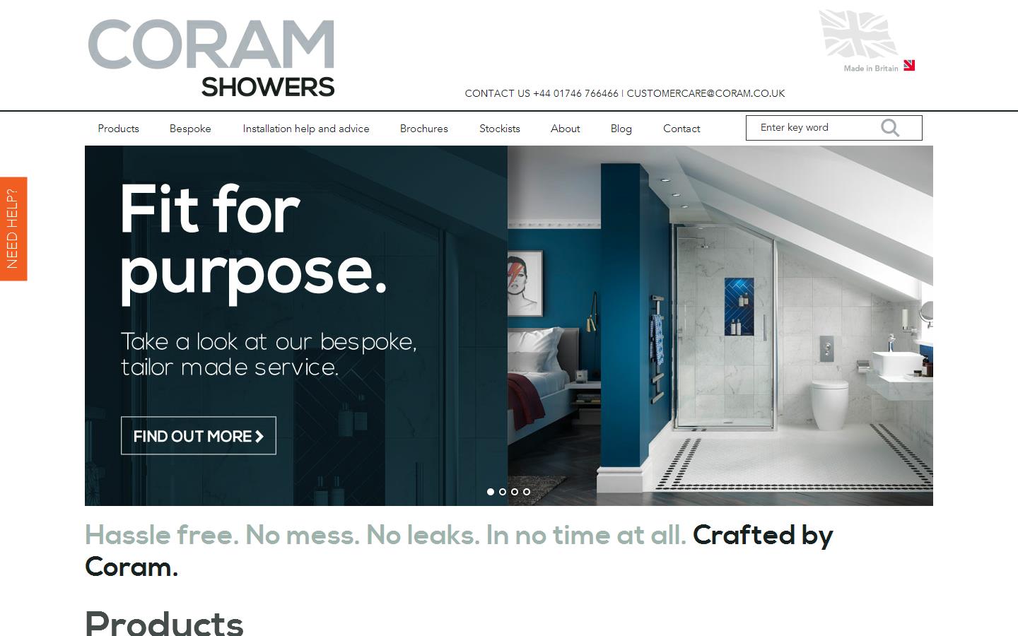 Coram Showers Website