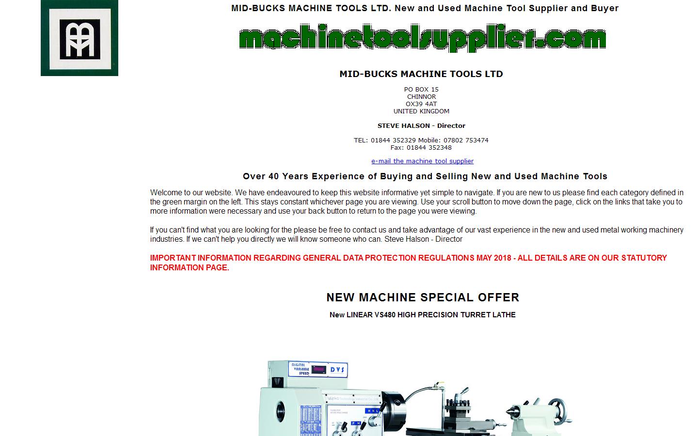 Mid-bucks Machine Tools Ltd Website