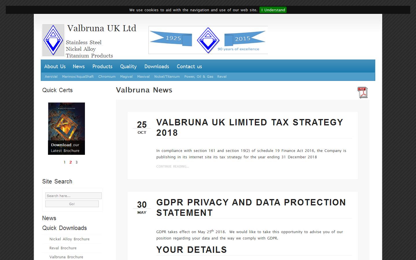 Valbruna UK Ltd Website