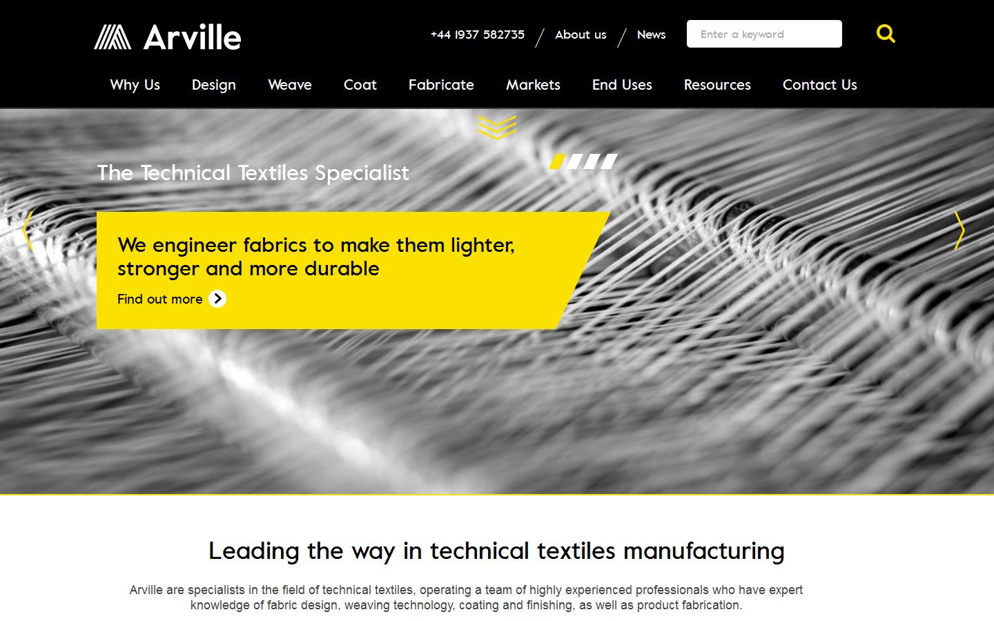 Arville Textiles Ltd Website