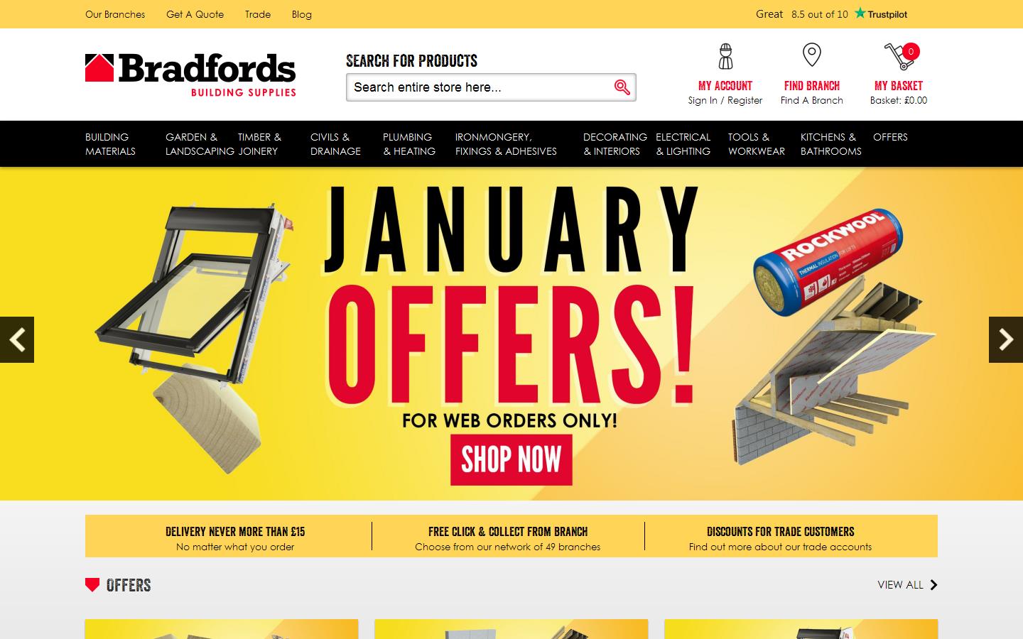 Bradfords Building Supplies Website