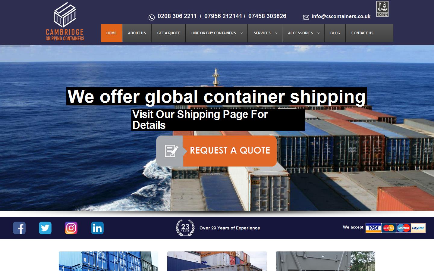 Cambridge Shipping Containers Ltd Website