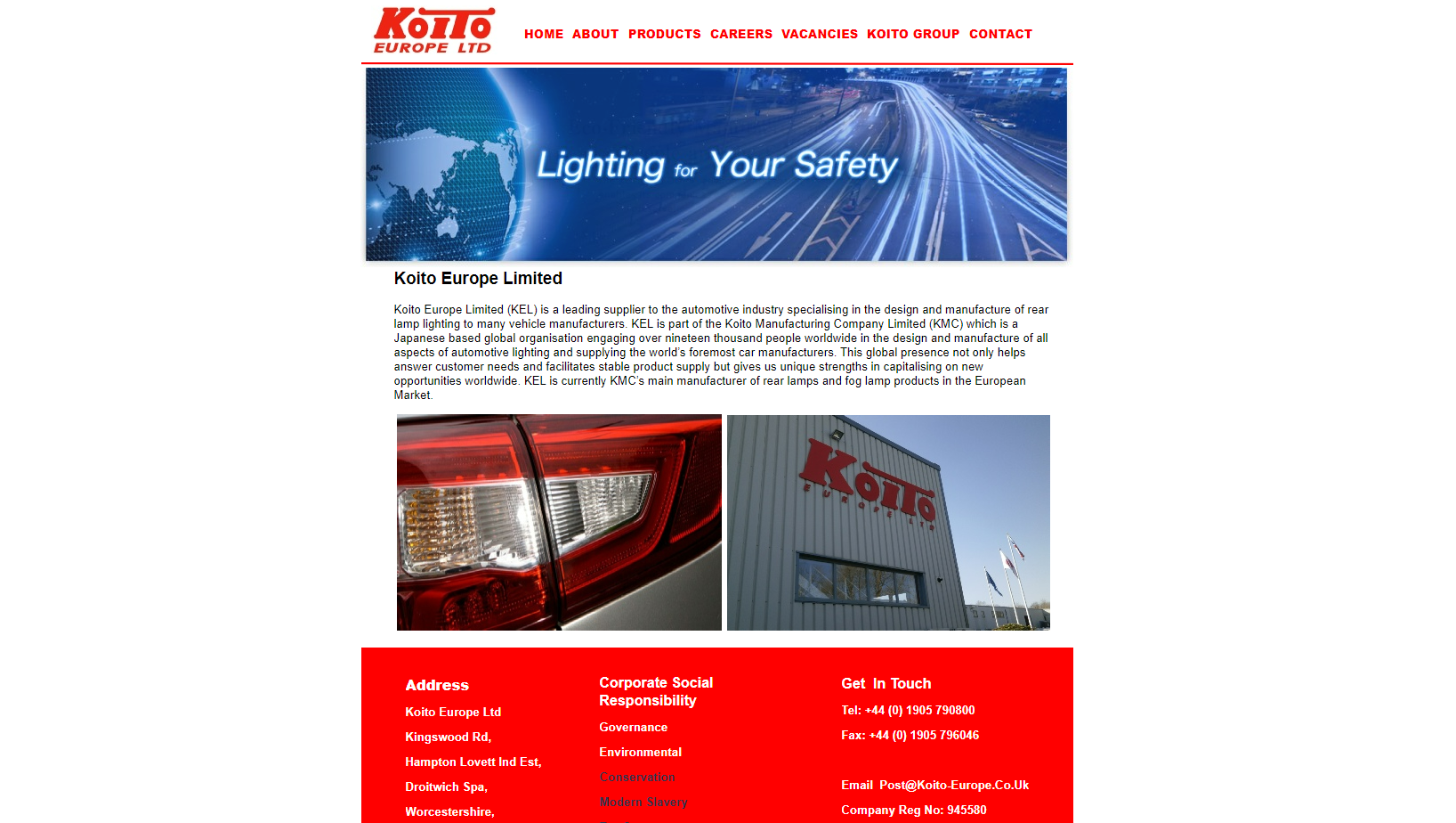 Koito Europe Ltd Website