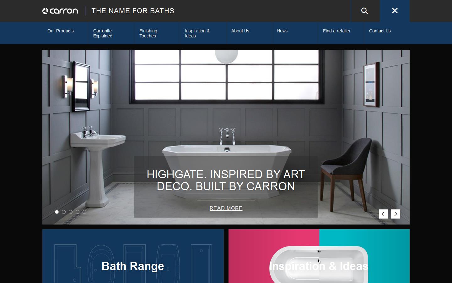 Carron Bathrooms Website