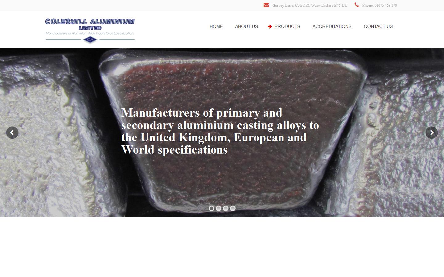 Coleshill Aluminium Website