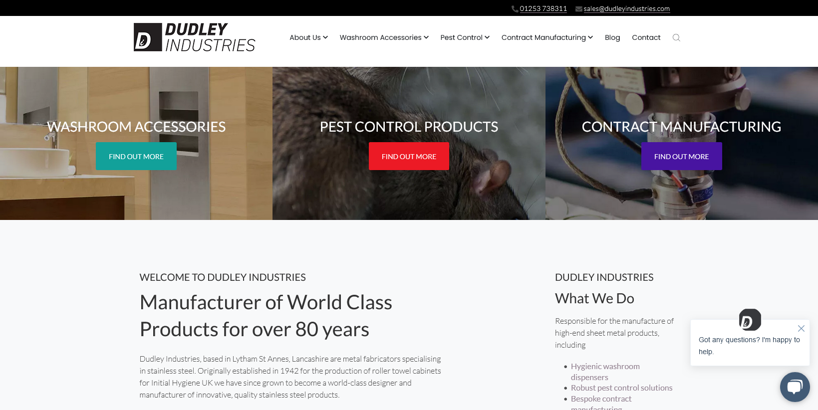 Dudley Industries (Washroom Accessories) Website