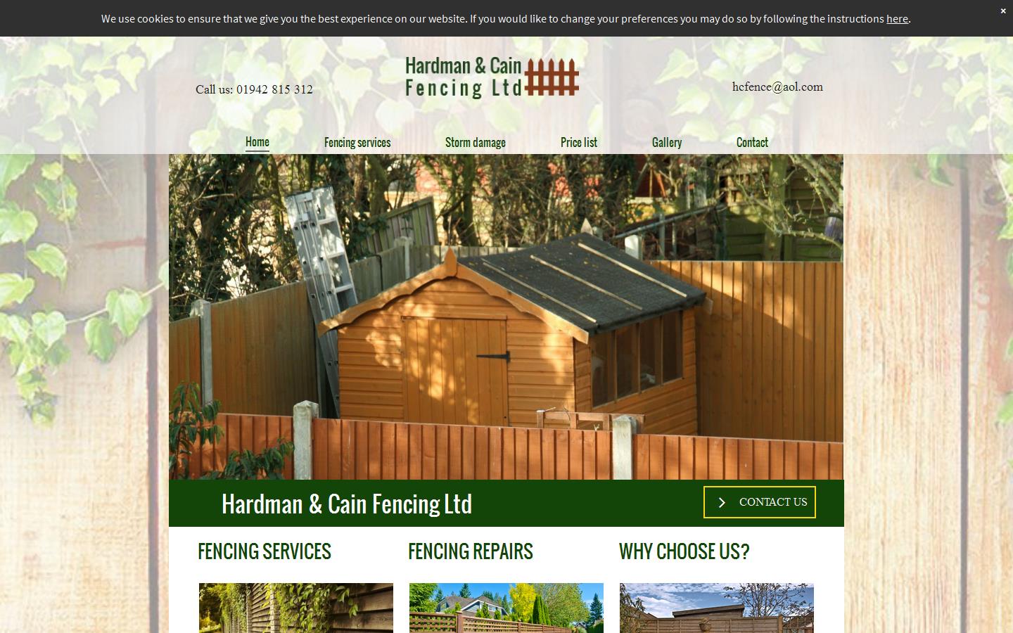 Hardman & Cain Fencing Ltd Website