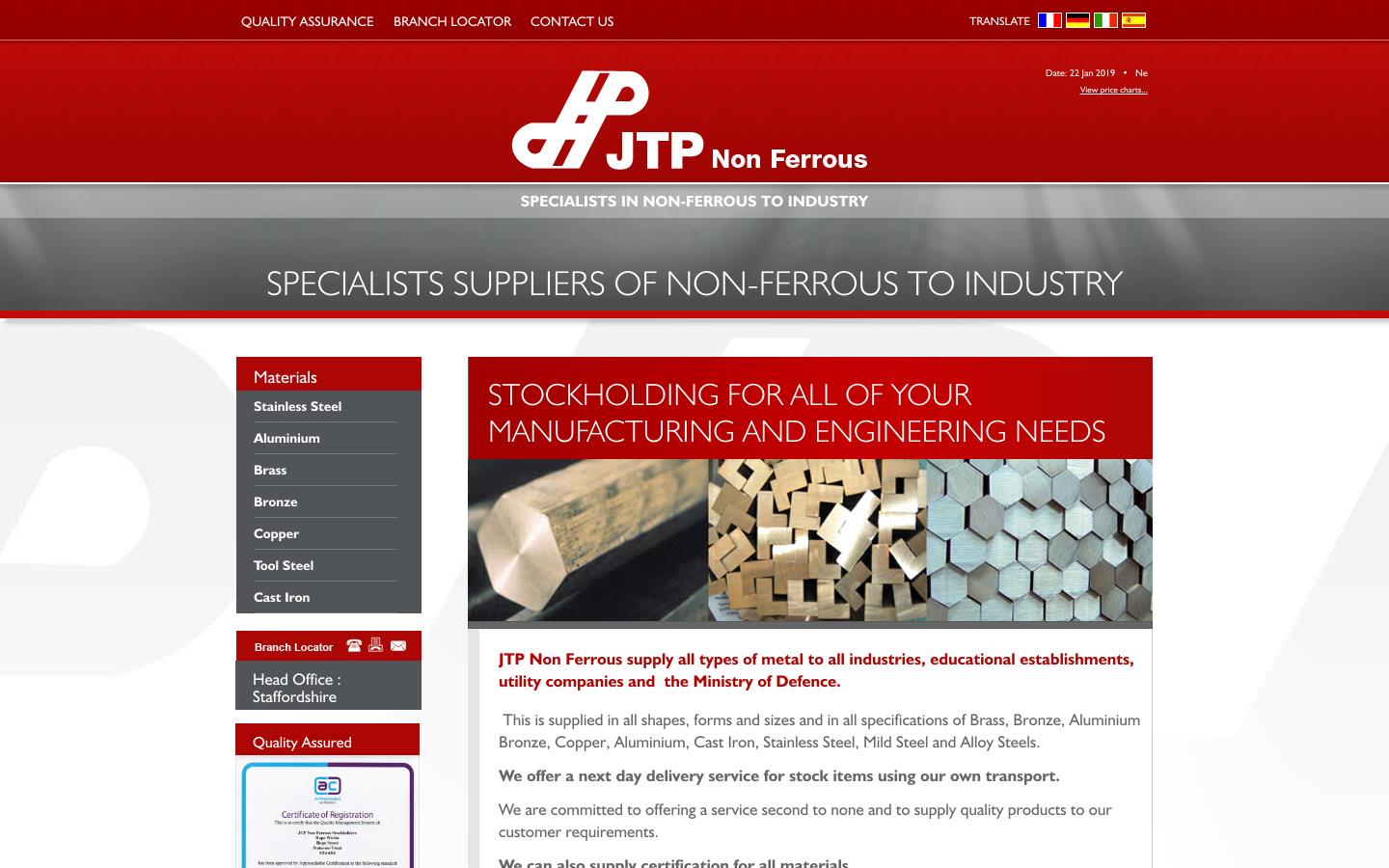 J T P Non-ferrous Stockholders Ltd Website