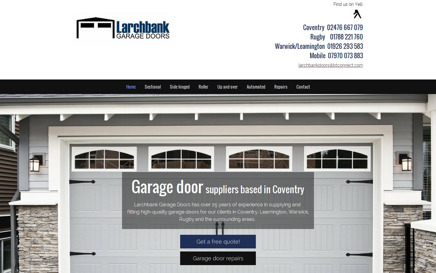 Larchbank Garage Doors Ltd Website