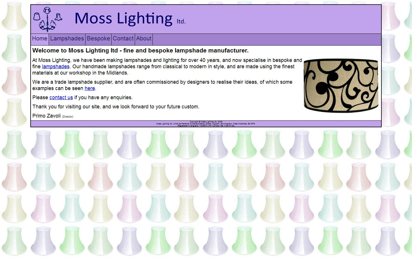 Moss Lighting Ltd Website