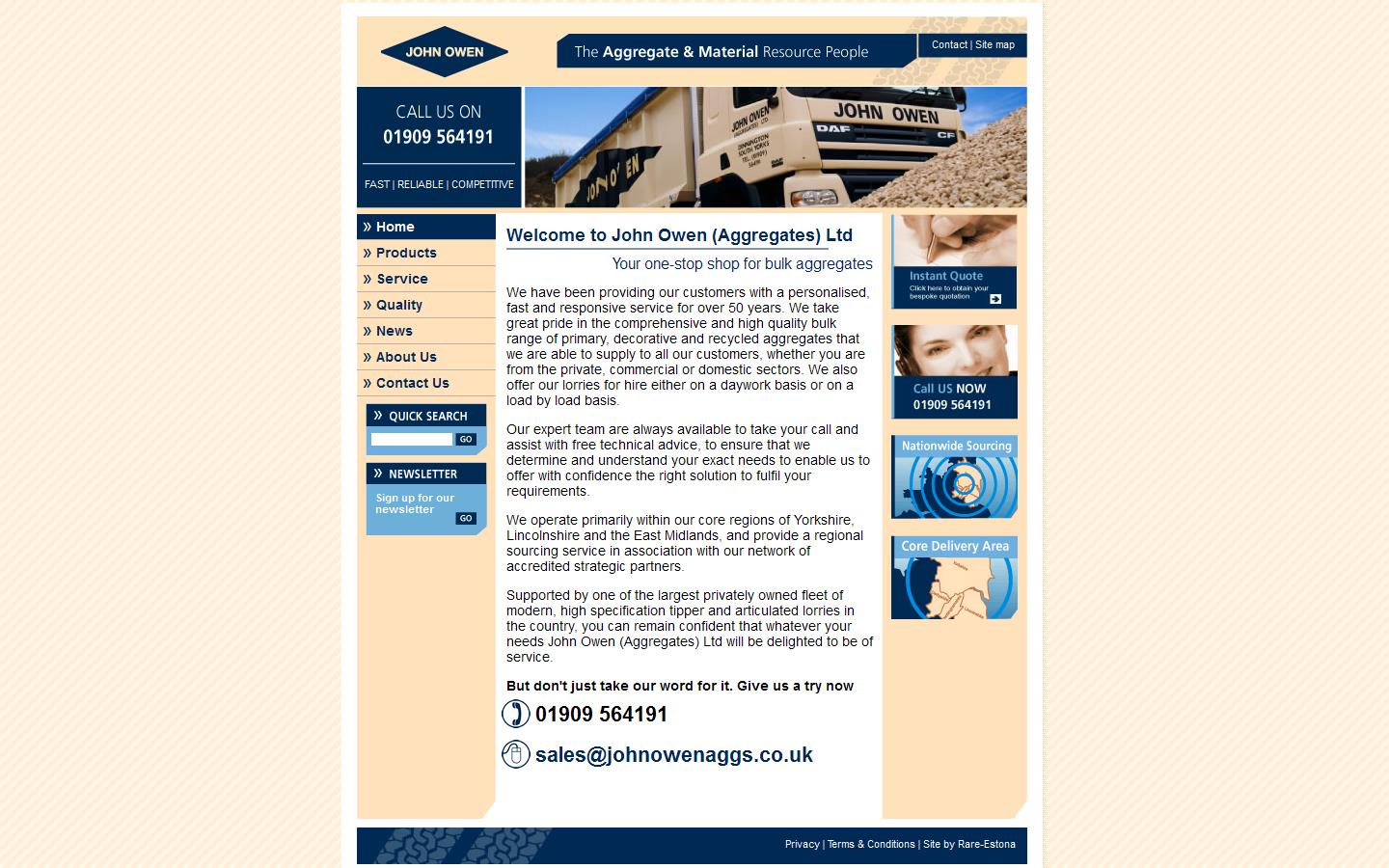 John Owen Aggregates Ltd Website