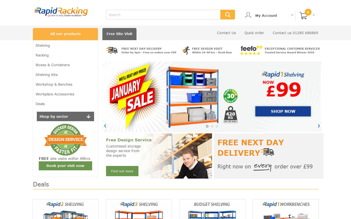 Rapid Racking Ltd Website