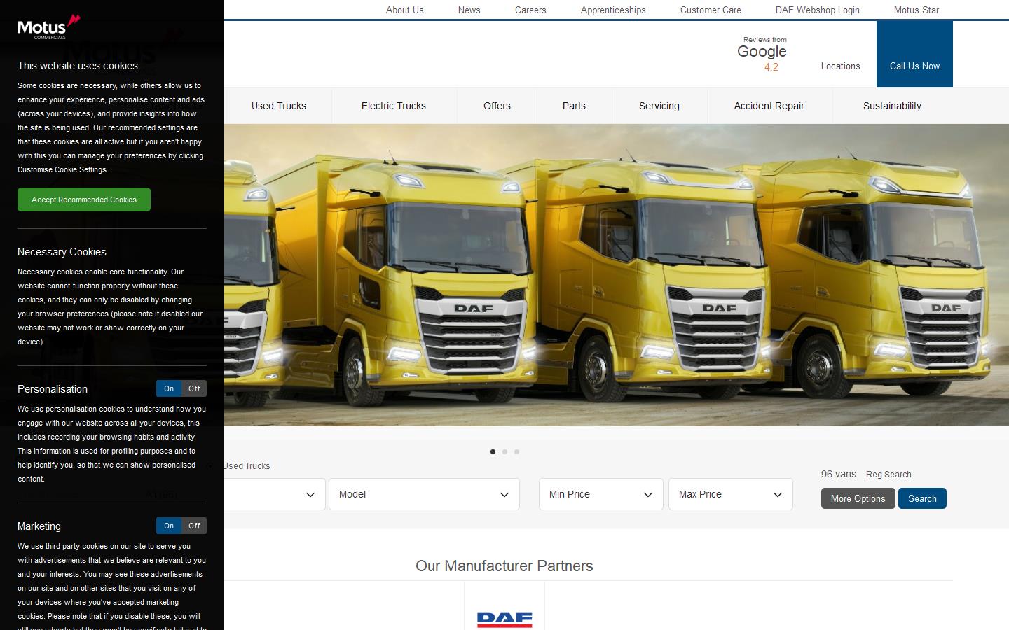 Motus Commercials Website