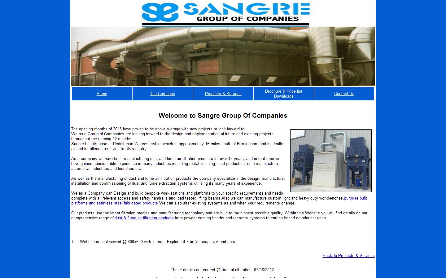 Sangre Group of Companies Website