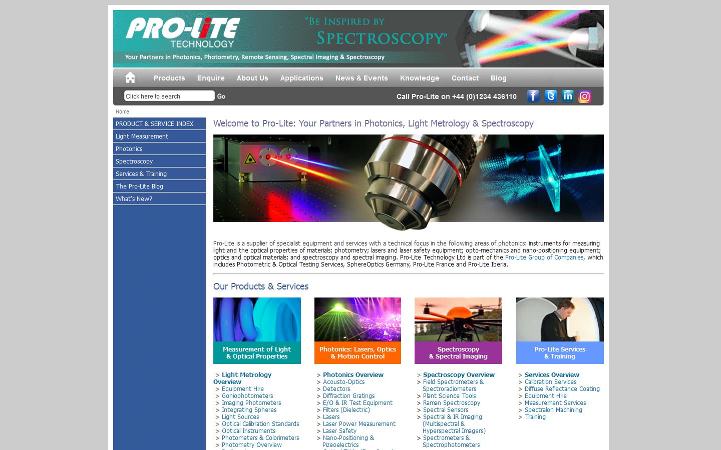 Pro-lite Technology Website