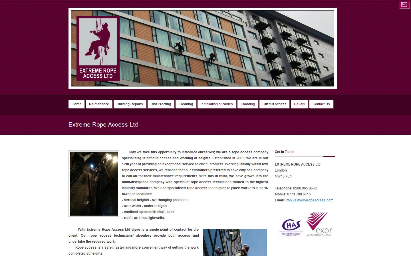 Extreme Rope Access Ltd Website