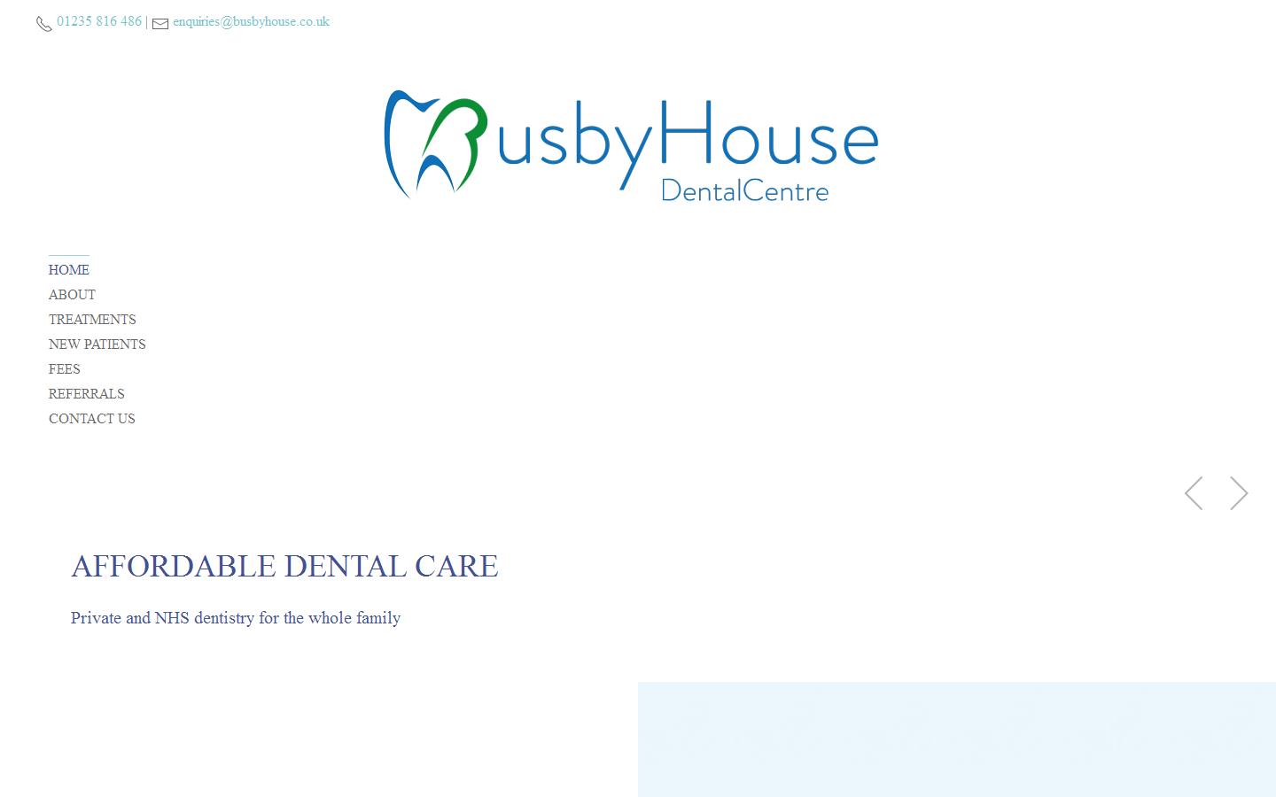 Busby House Dental Centre Website