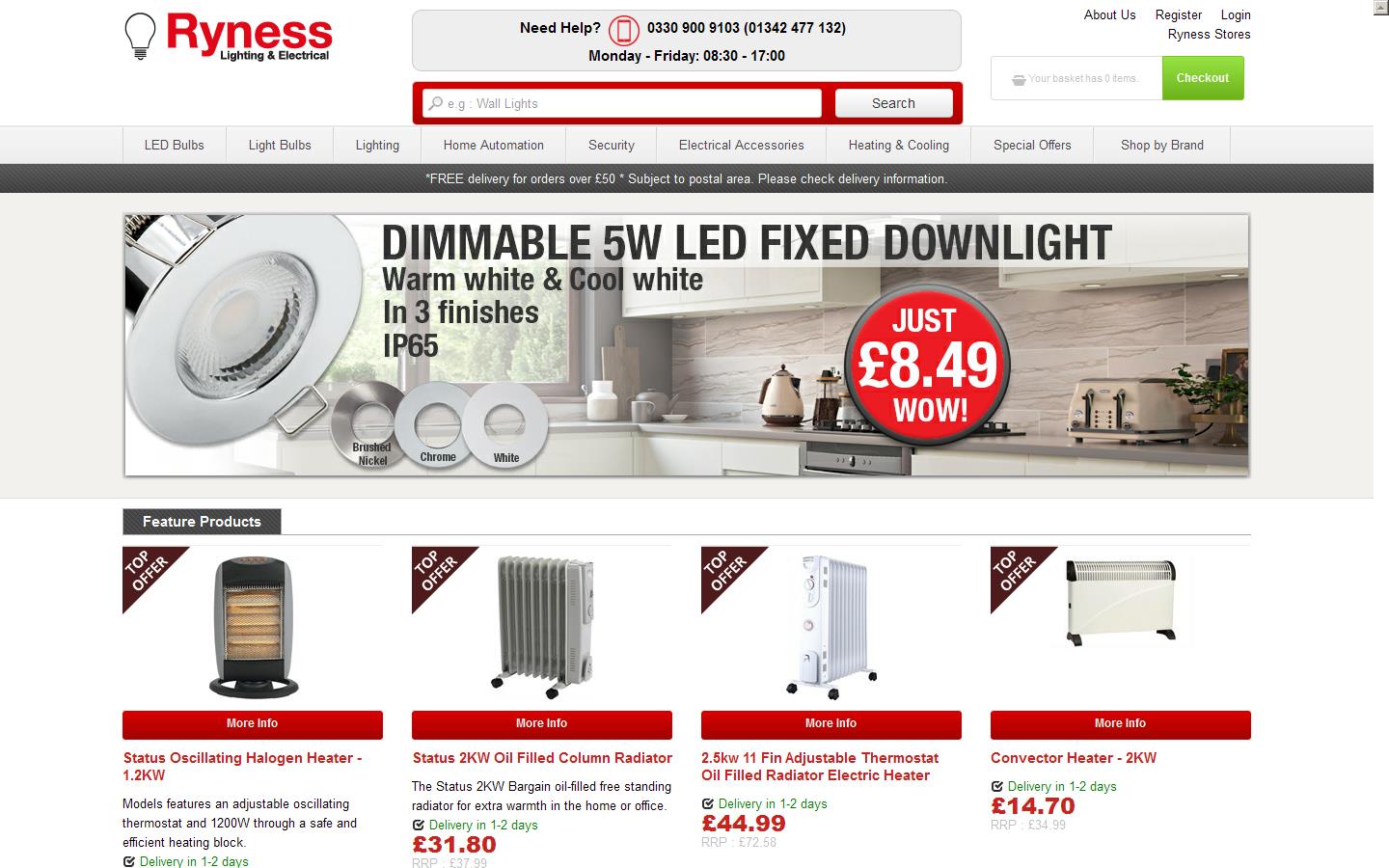 Ryness Electrical Supplies Ltd Website