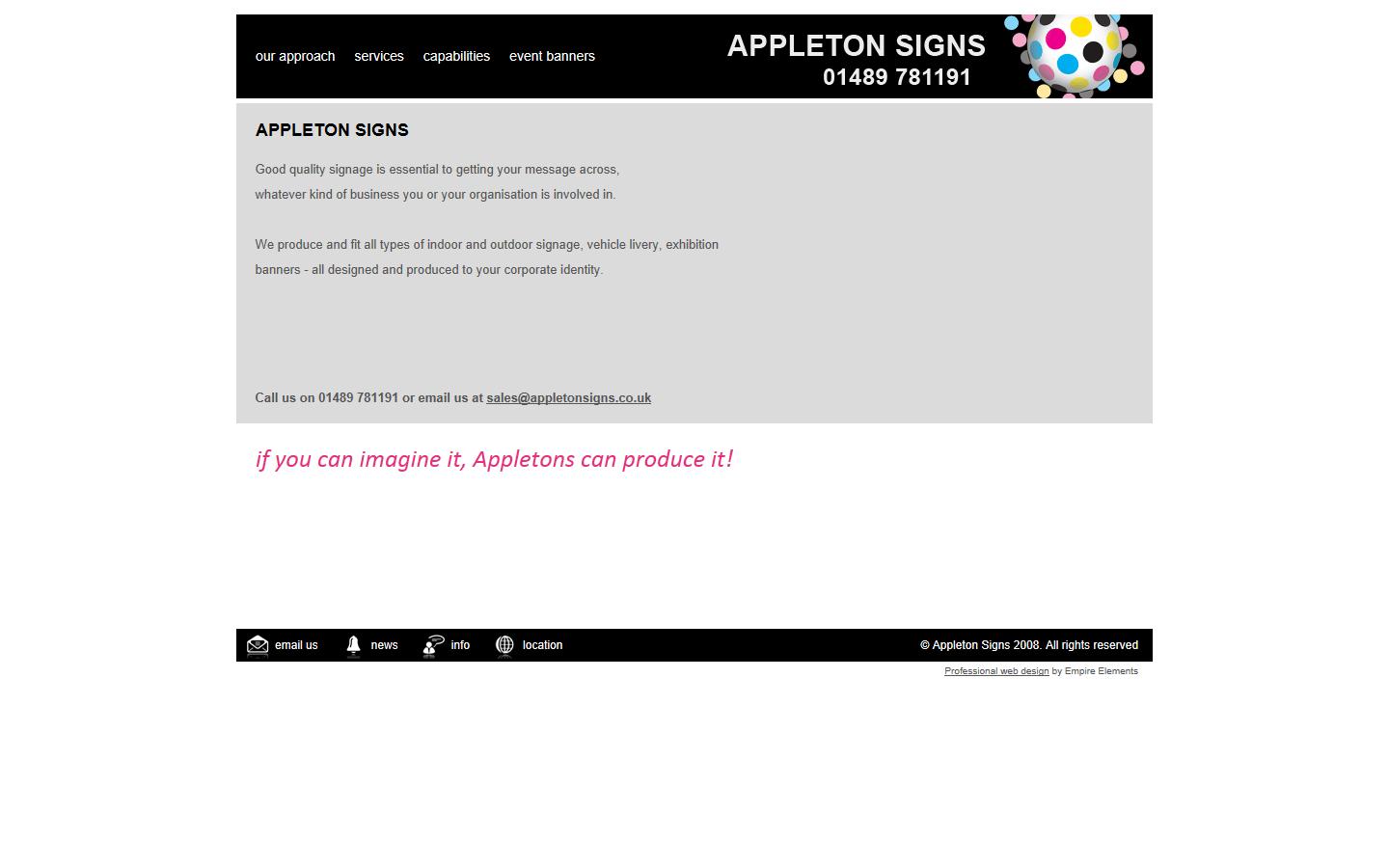 Appleton Signs Website