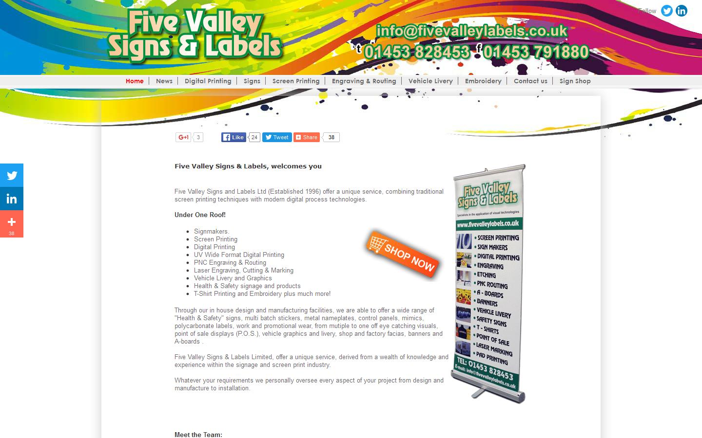 Five Valley Signs & Labels Website