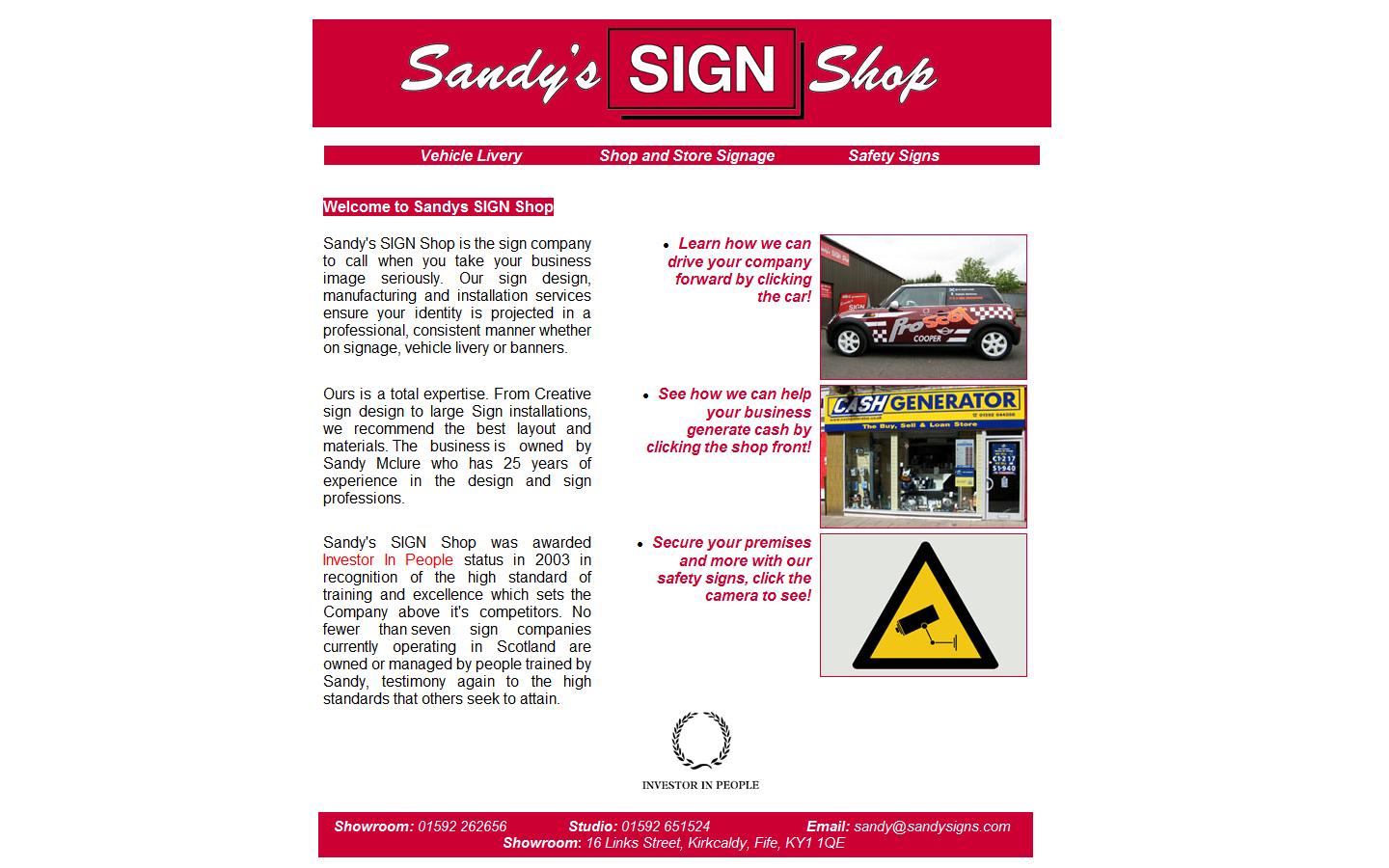 Sandys SIGN Shop Website