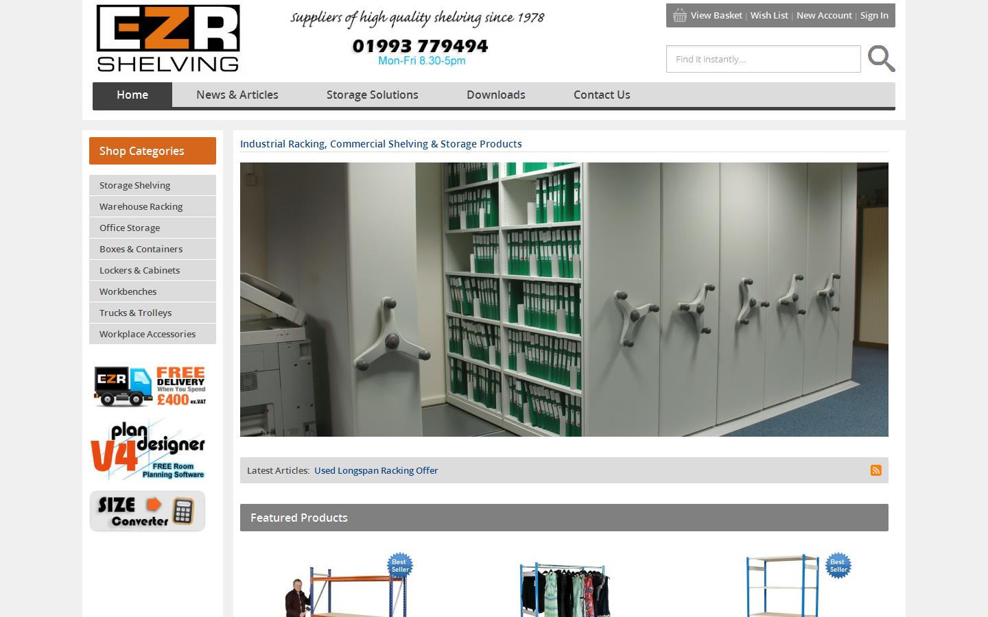 EZR Shelving Website