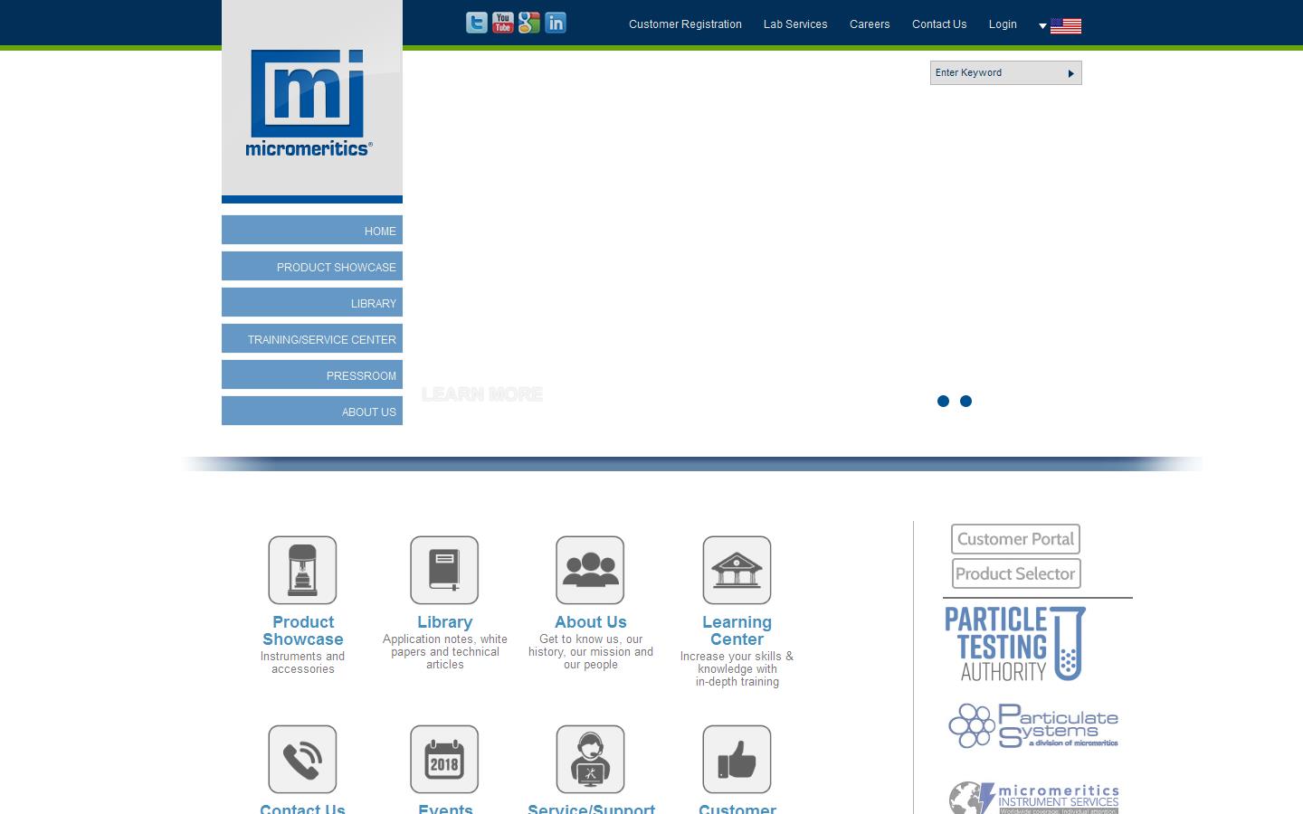 Micromeritics Ltd Website