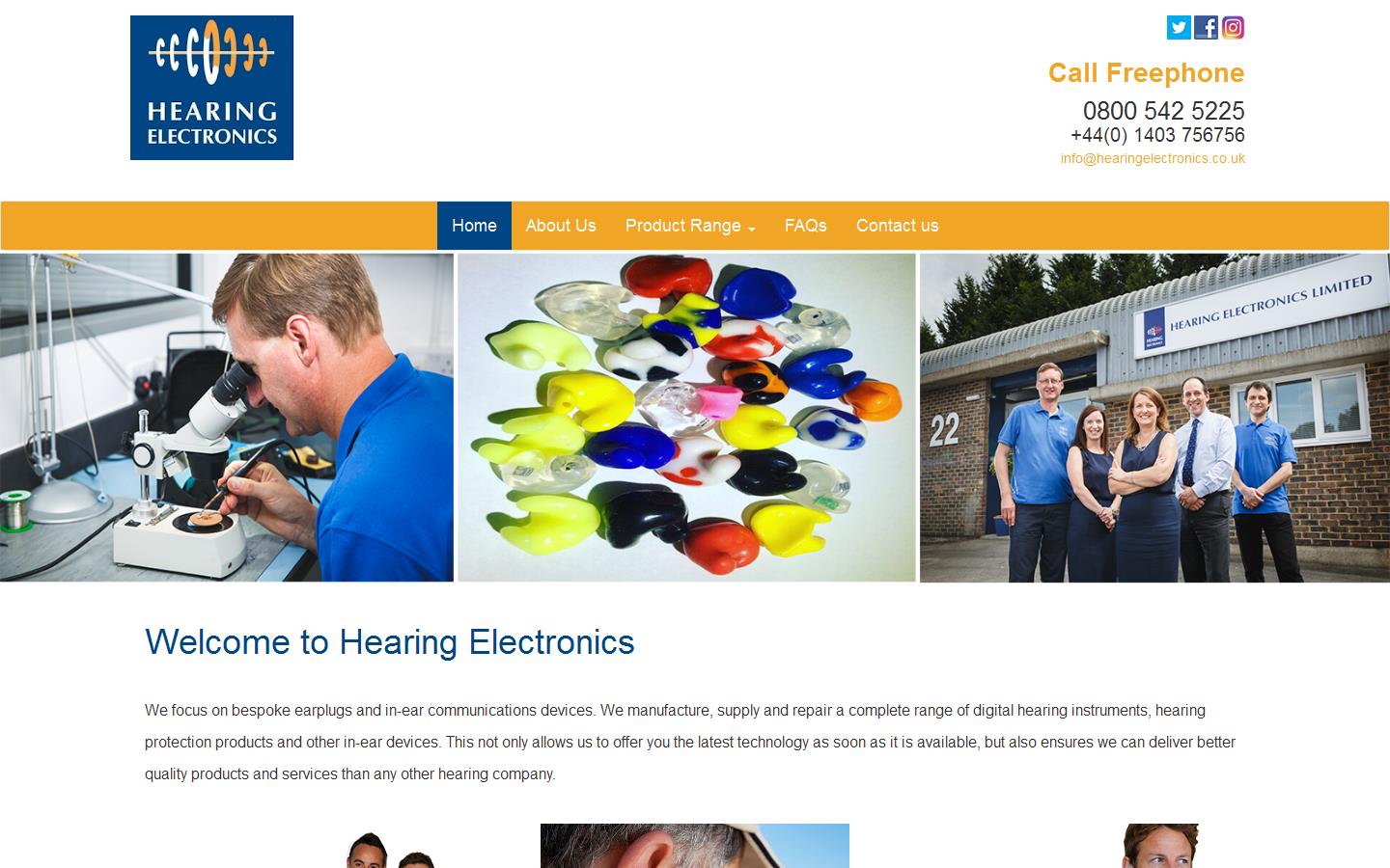 Hearing Electronics Ltd Website