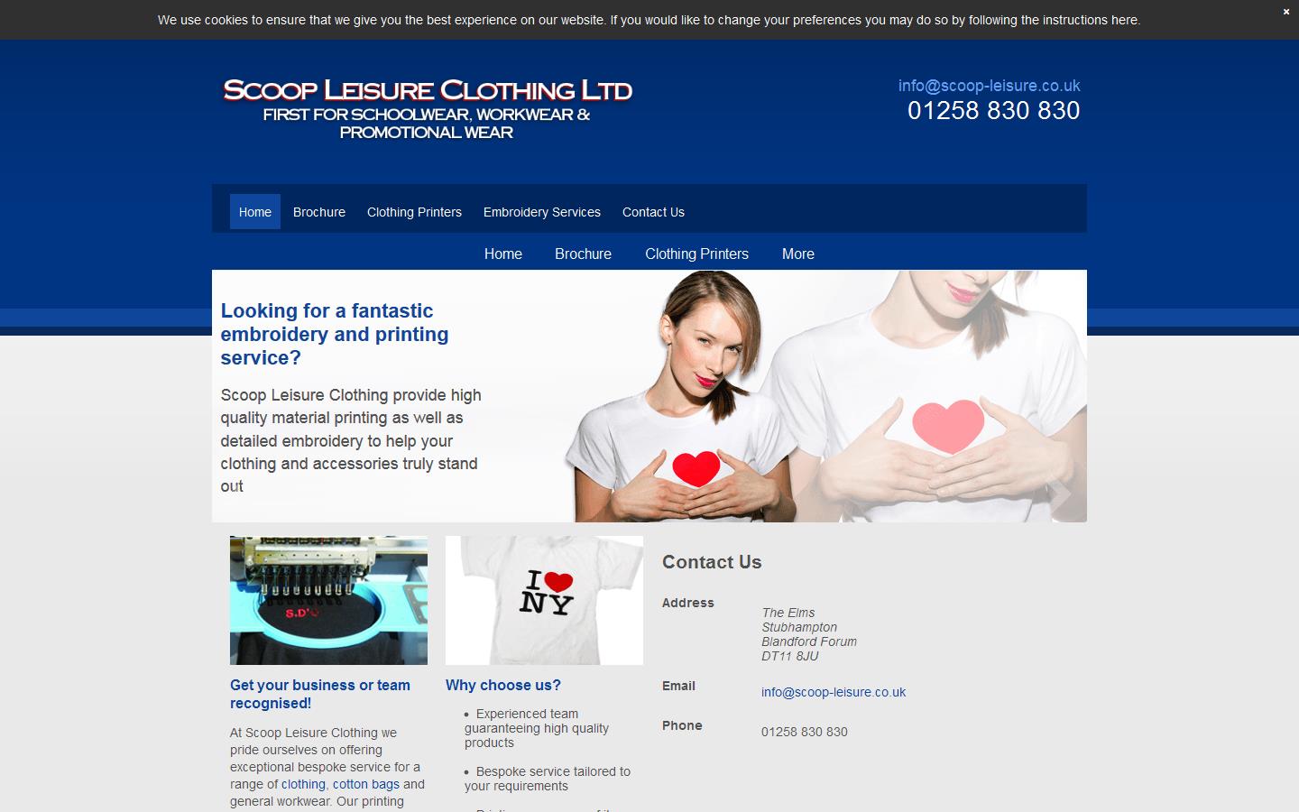 Scoop Leisure Clothing Ltd Website