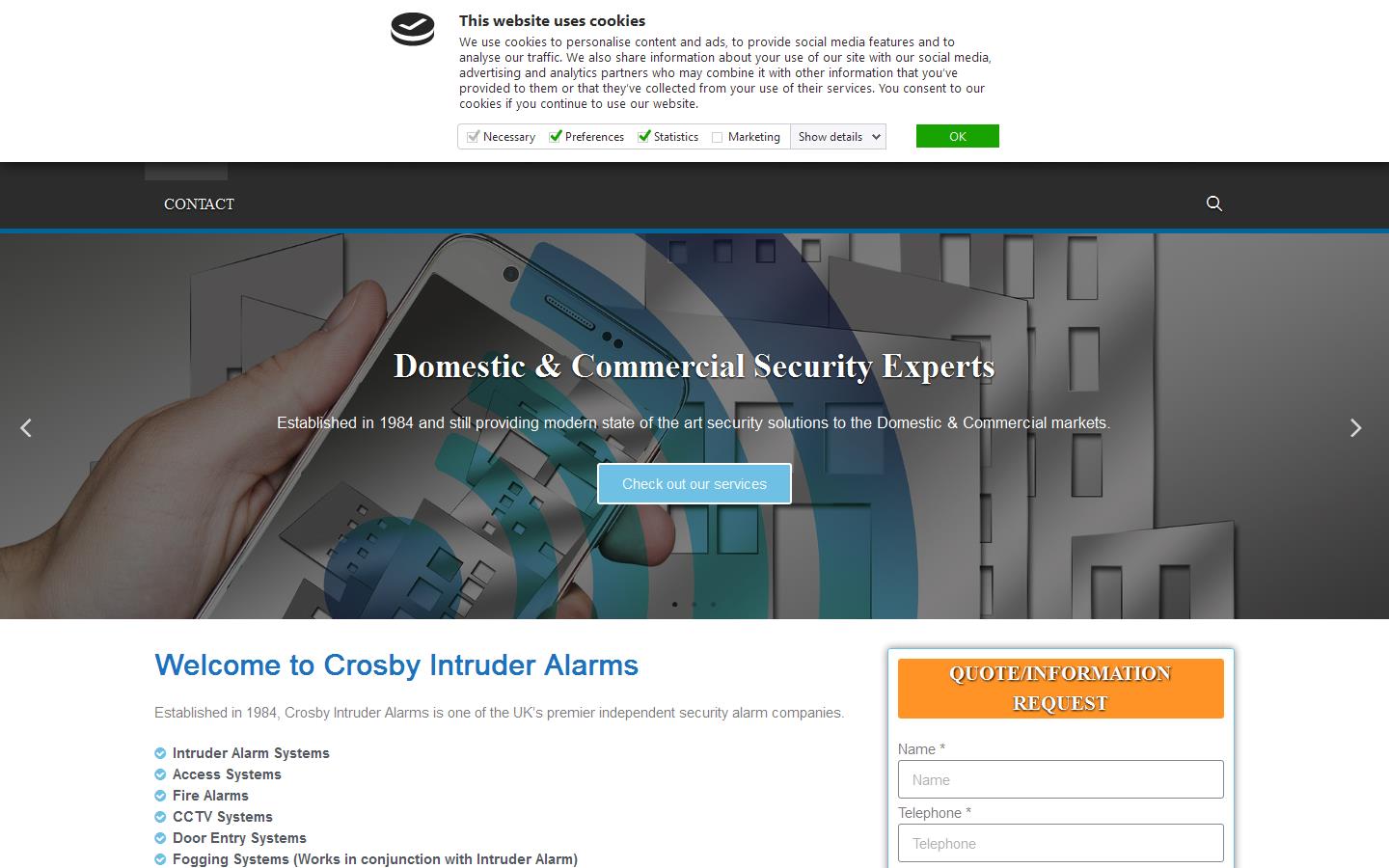 Crosby Intruder Alarms Website