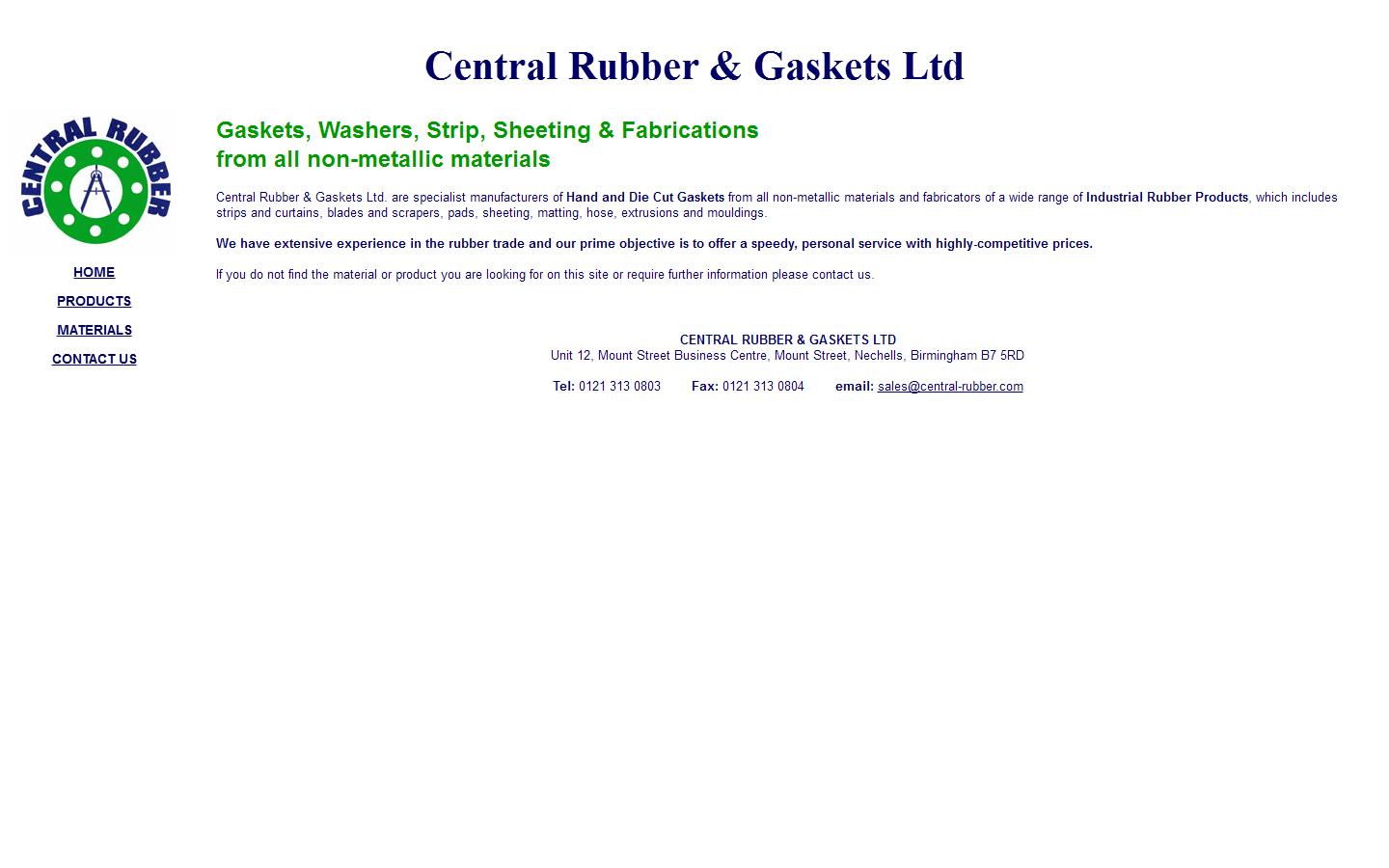 Central Rubber & Gaskets Ltd Website