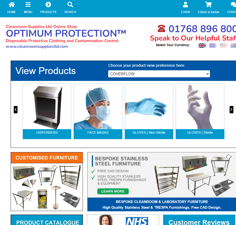 Cleanroom Supplies Ltd Website