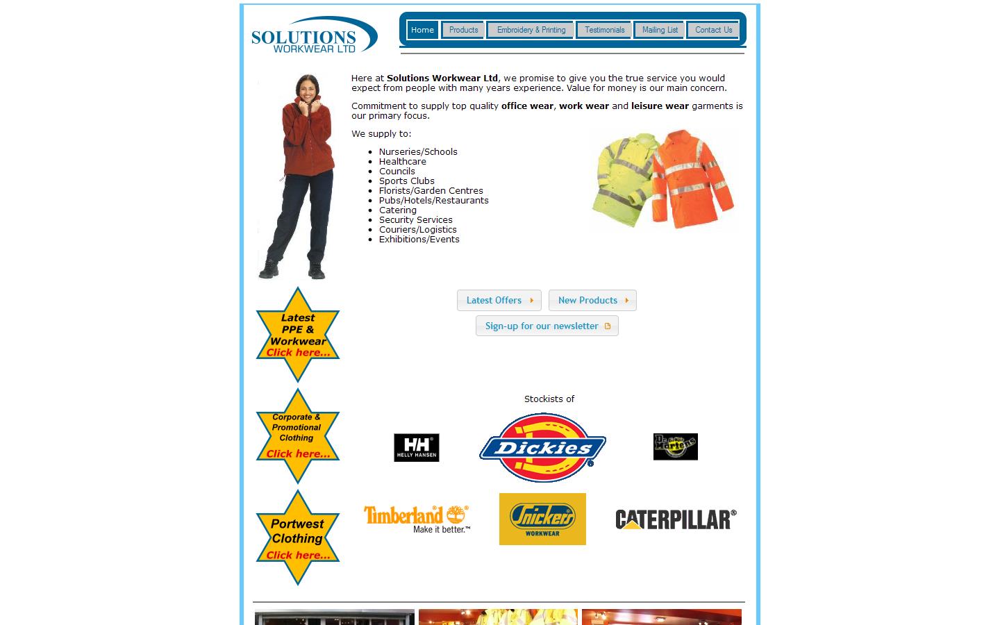 Solutions Workwear Ltd Website