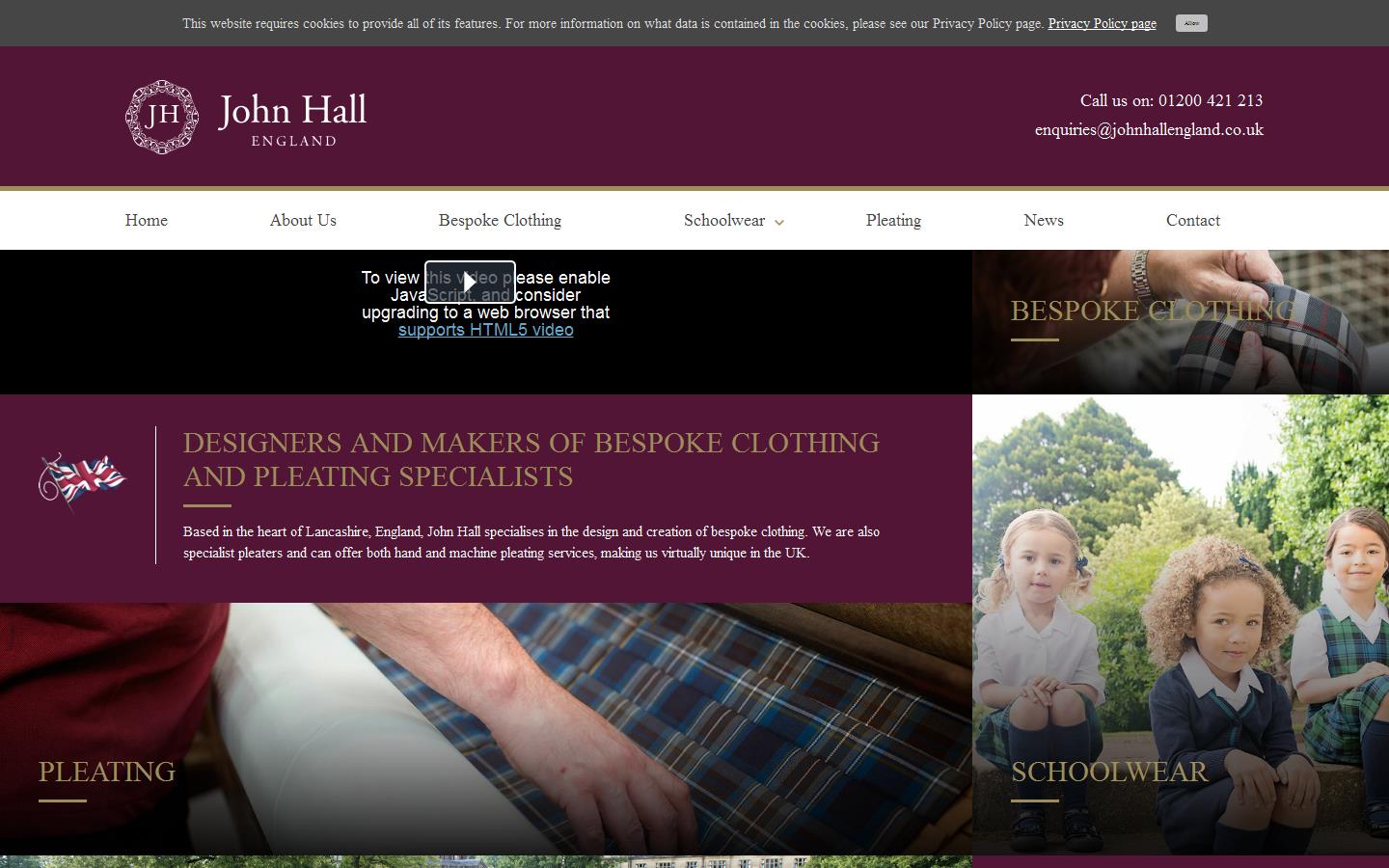 John Hall Schoolwear Ltd Website