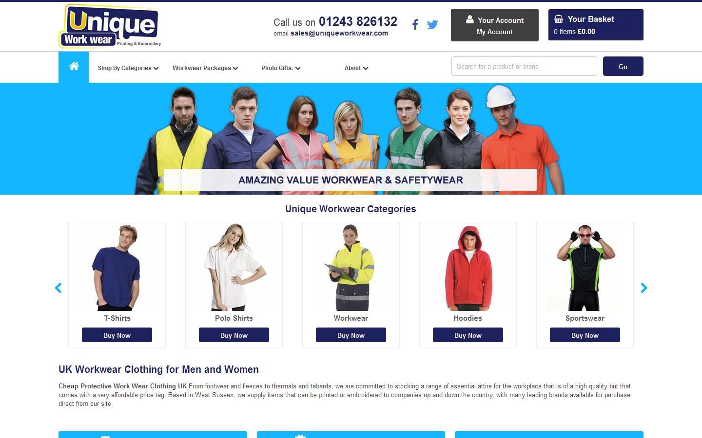 Unique Work Wear Website