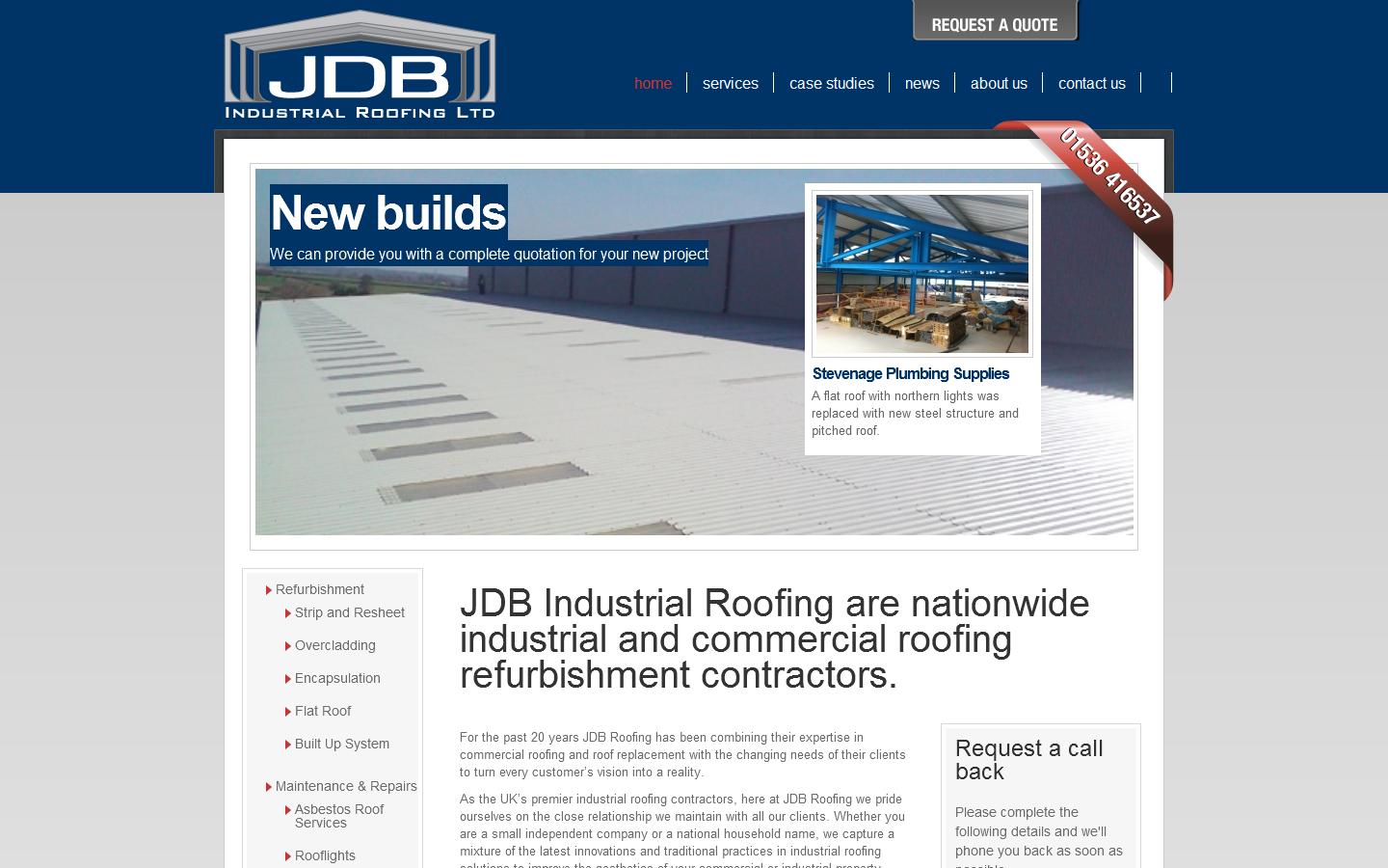 JDB Industrial Roofing Ltd Website