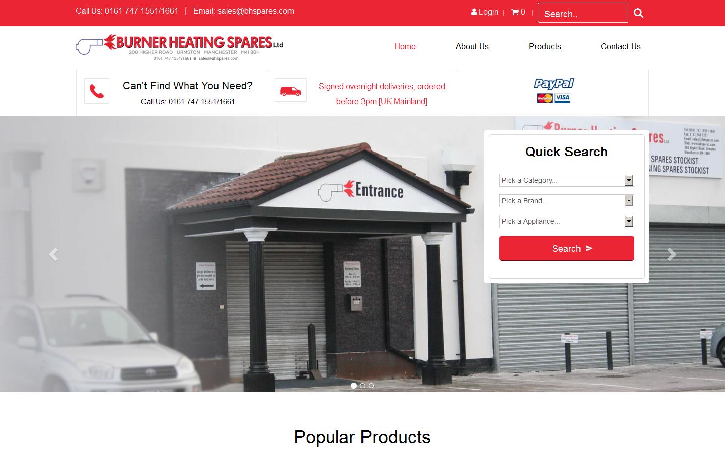 Burner Heating Spares Ltd Website